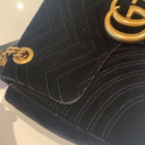 GUCCI MARMONT VELVET BLACK PURSE - Picture 10 of 10